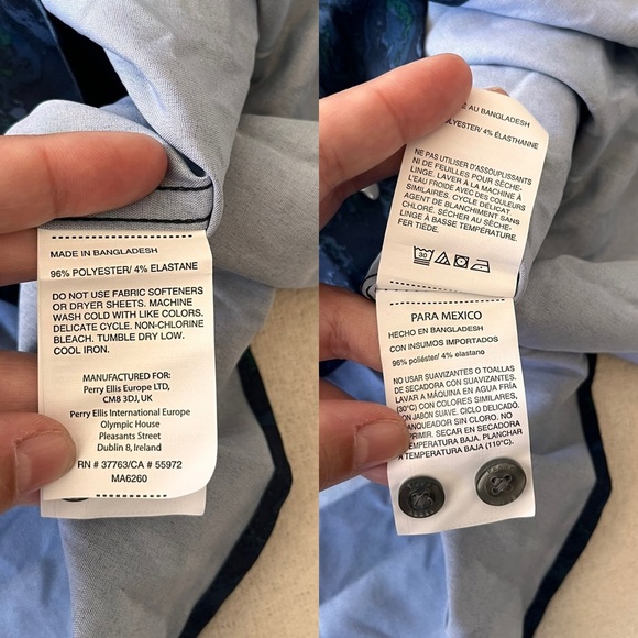 NWT Perry Ellis Motion Performance Shirt M - Picture 6 of 9